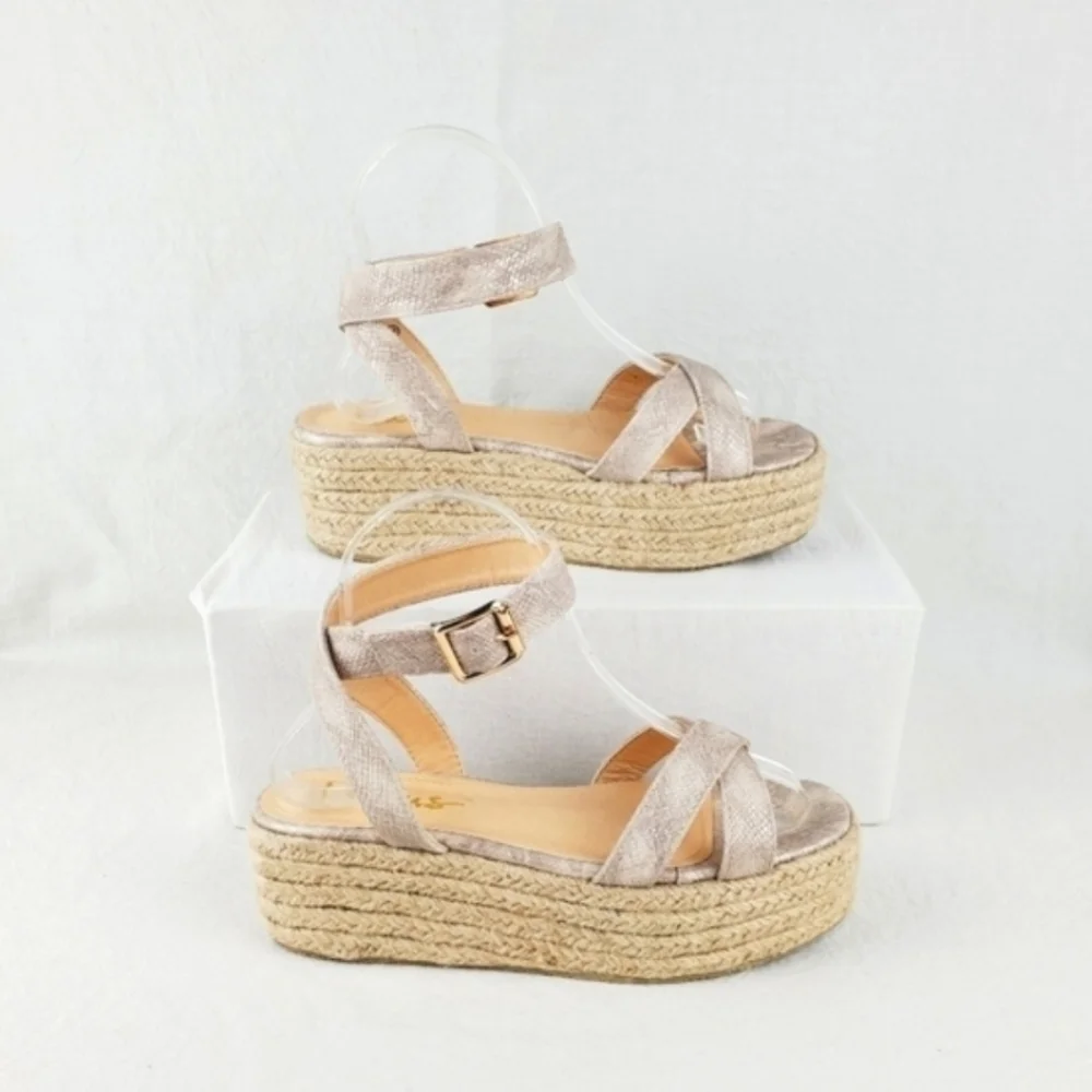 Lulus platform espadrille sandals size 7
